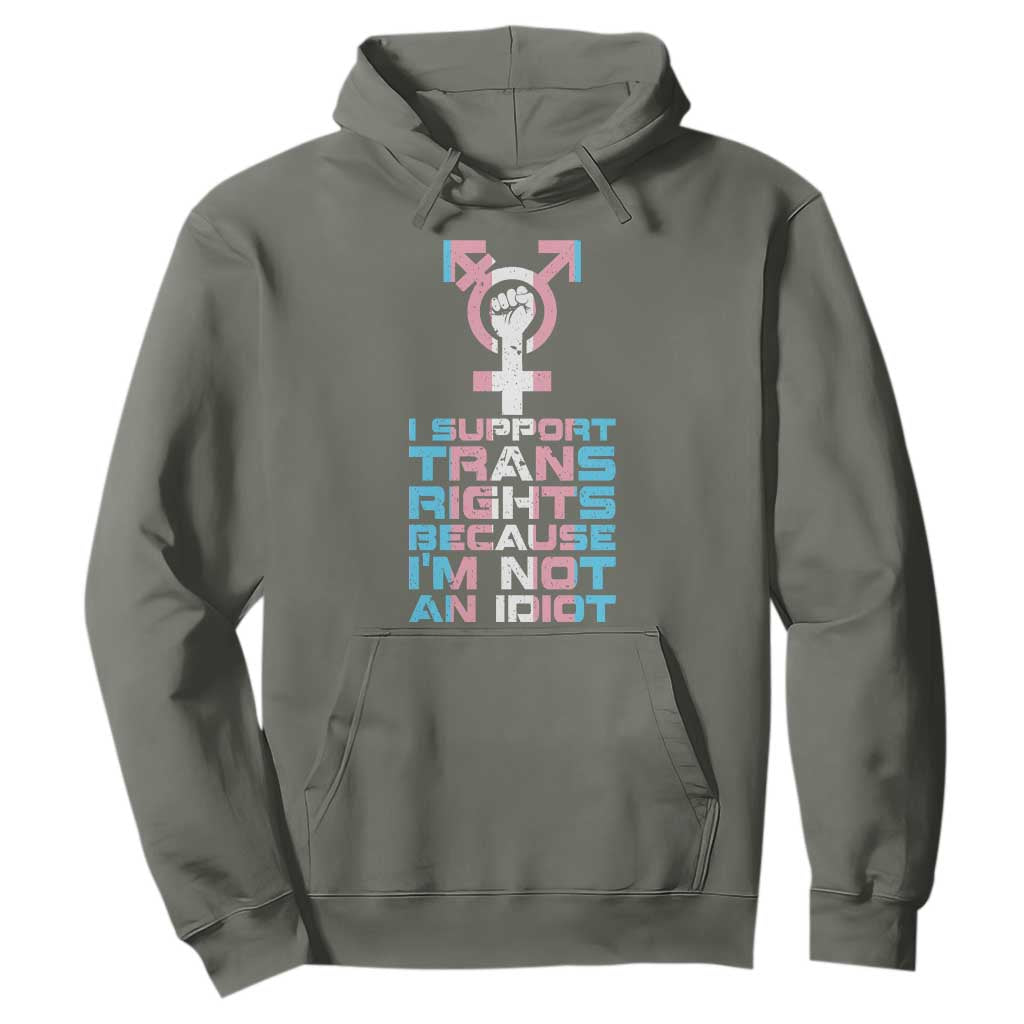 Trans Ally Hoodie Transgender Pride Flag Support TS10 Military Green Print Your Wear