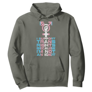 Trans Ally Hoodie Transgender Pride Flag Support TS10 Military Green Print Your Wear
