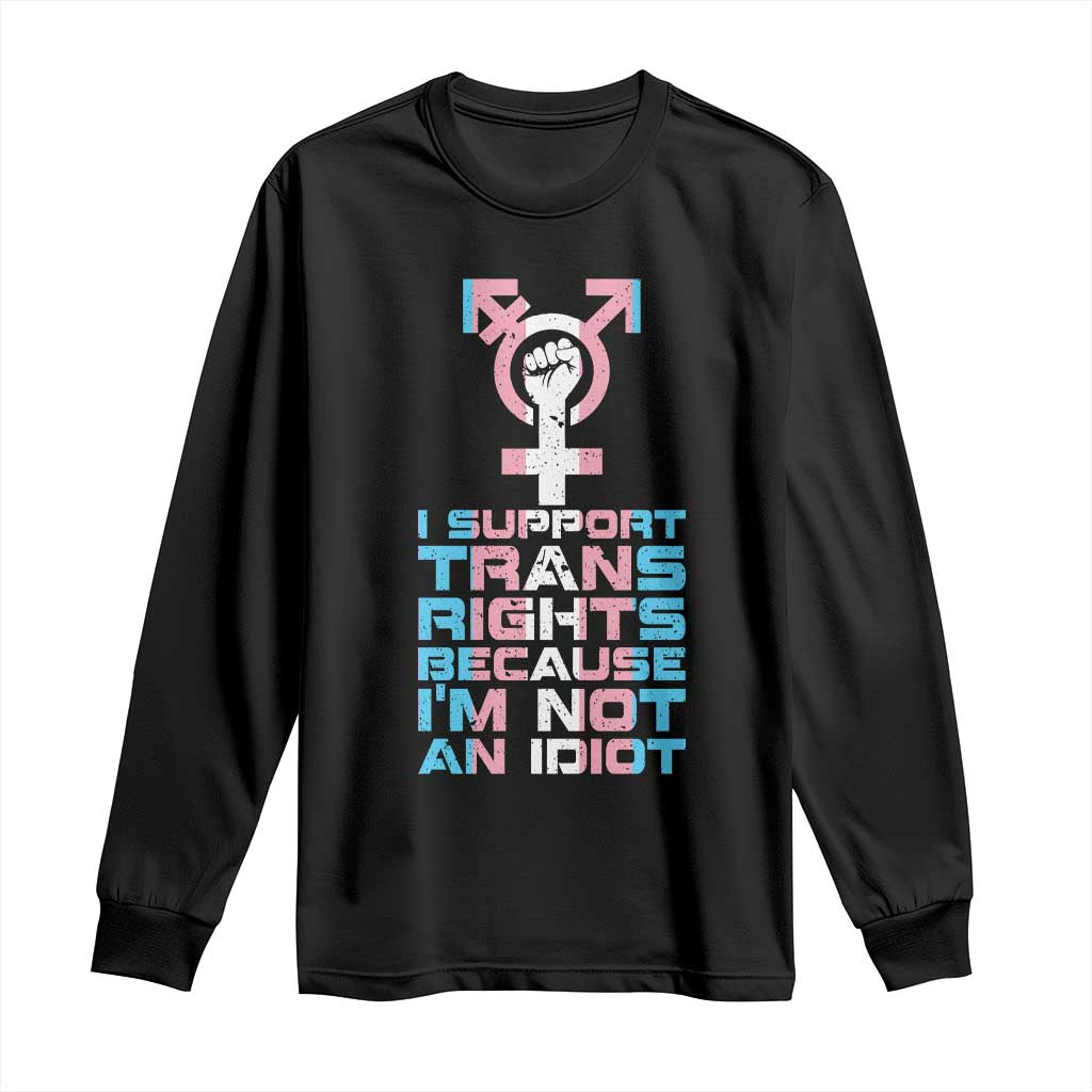 Trans Ally Long Sleeve Shirt Transgender Pride Flag Support TS10 Black Print Your Wear