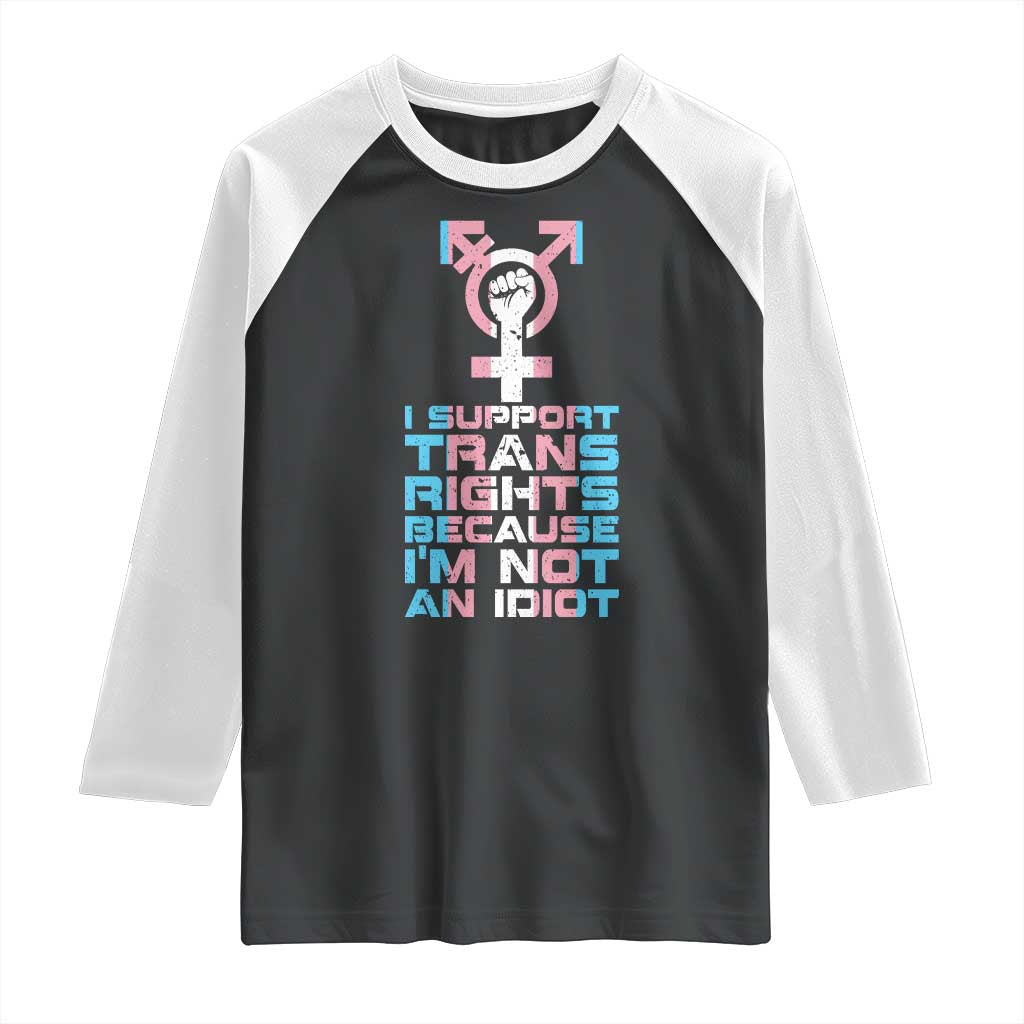 Trans Ally Raglan Shirt Transgender Pride Flag Support TS10 Black White Print Your Wear