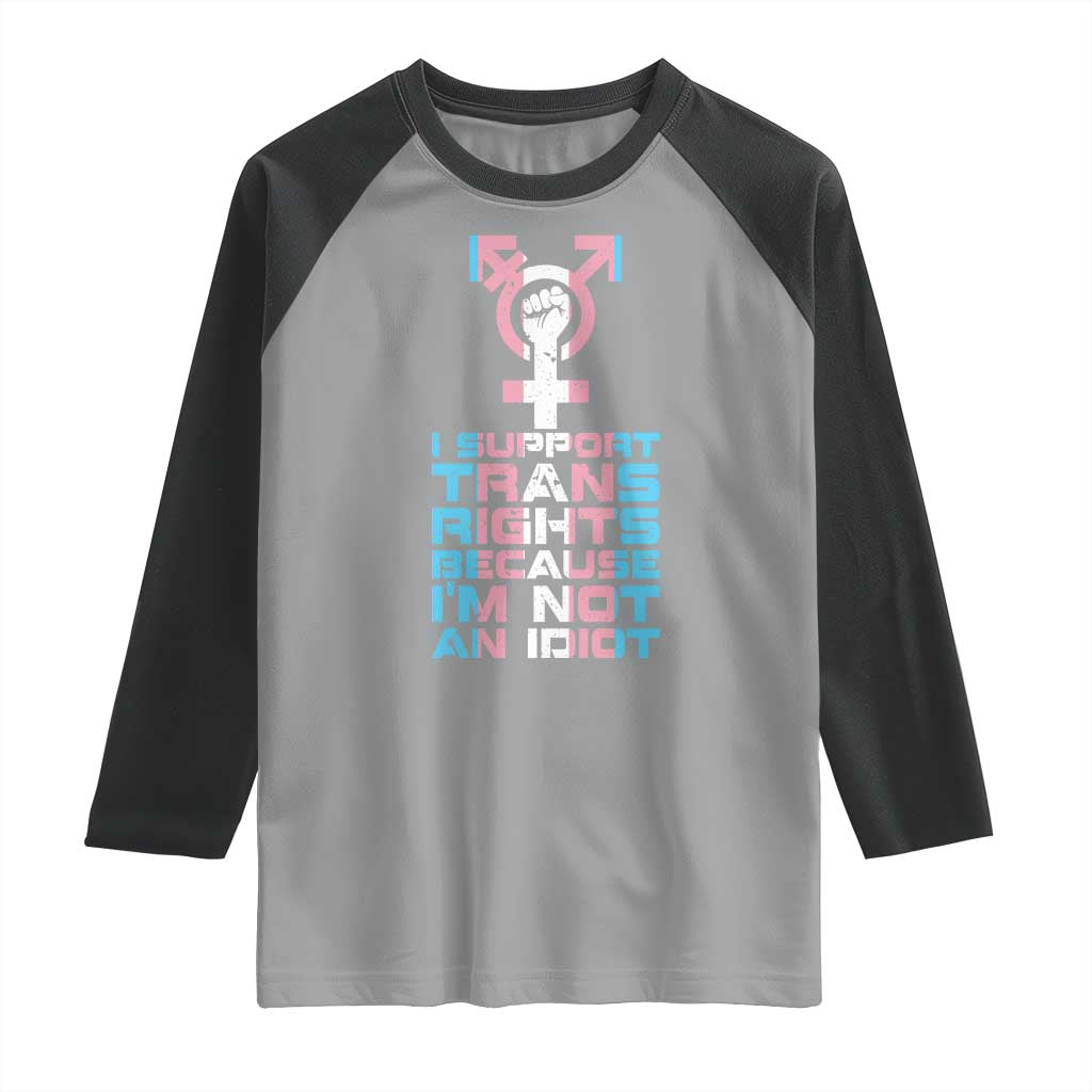 Trans Ally Raglan Shirt Transgender Pride Flag Support TS10 Sport Gray Black Print Your Wear