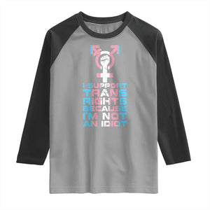 Trans Ally Raglan Shirt Transgender Pride Flag Support TS10 Sport Gray Black Print Your Wear