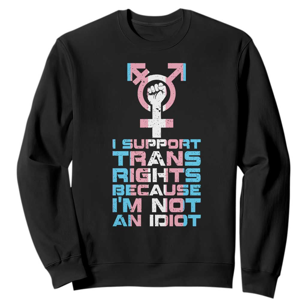 Trans Ally Sweatshirt Transgender Pride Flag Support TS10 Black Print Your Wear