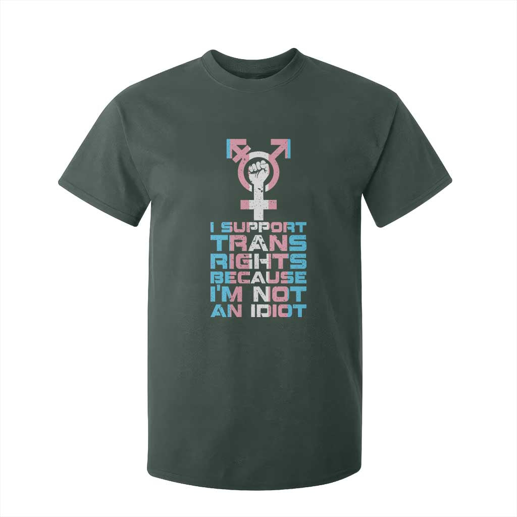 Trans Ally T Shirt For Kid Transgender Pride Flag Support TS10 Dark Forest Green Print Your Wear