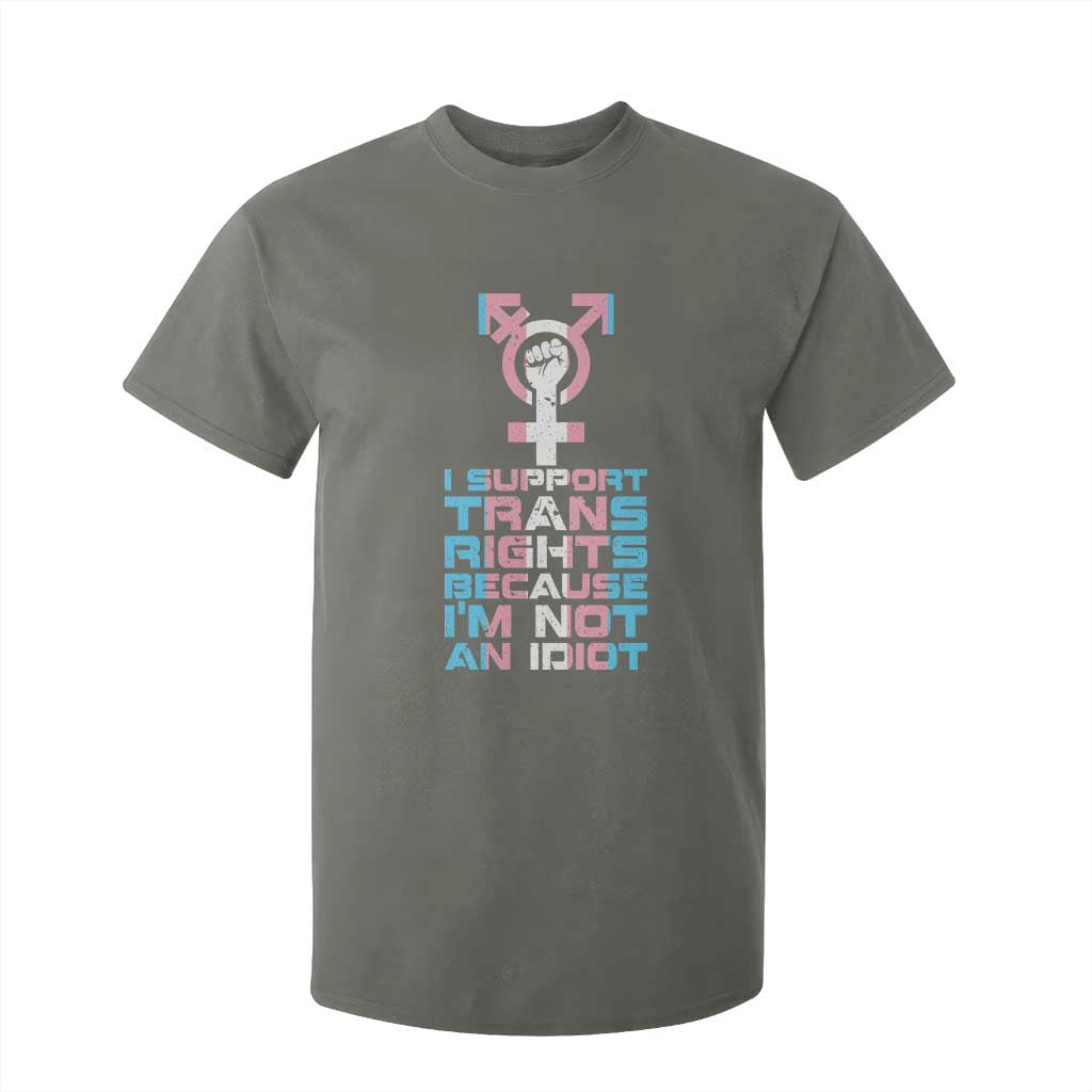 Trans Ally T Shirt For Kid Transgender Pride Flag Support TS10 Military Green Print Your Wear