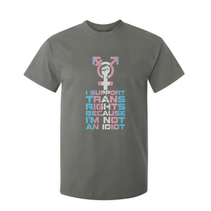 Trans Ally T Shirt For Kid Transgender Pride Flag Support TS10 Military Green Print Your Wear
