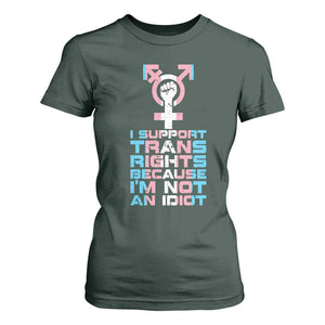 Trans Ally T Shirt For Women Transgender Pride Flag Support TS10 Dark Forest Green Print Your Wear