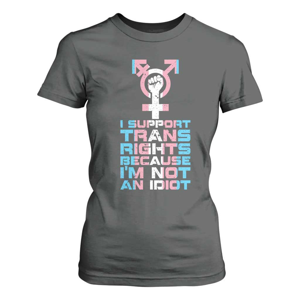 Trans Ally T Shirt For Women Transgender Pride Flag Support TS10 Dark Heather Print Your Wear