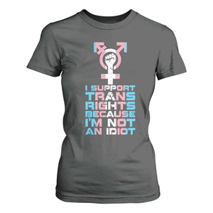 Trans Ally T Shirt For Women Transgender Pride Flag Support TS10 Dark Heather Print Your Wear