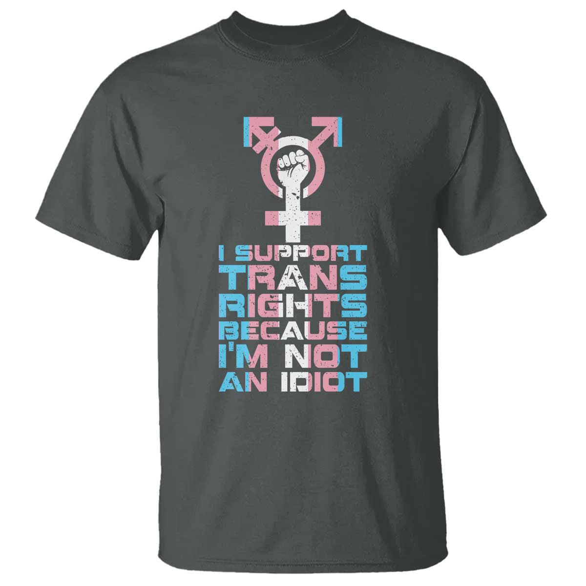 Trans Ally T Shirt Transgender Pride Flag Support TS10 Dark Heather Print Your Wear