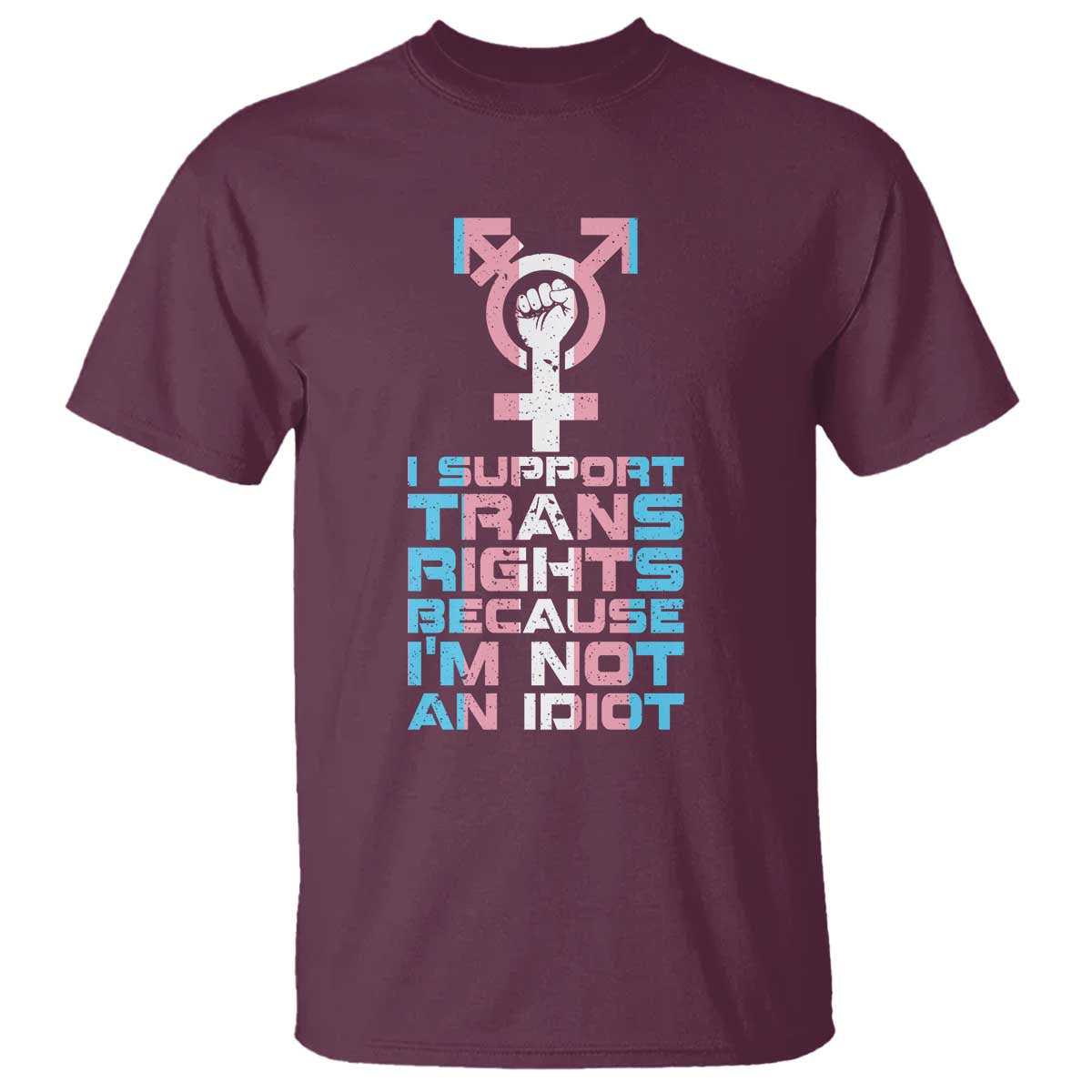 Trans Ally T Shirt Transgender Pride Flag Support TS10 Maroon Print Your Wear