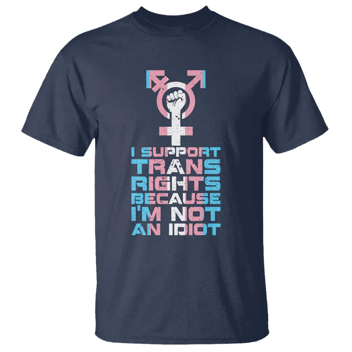 Trans Ally T Shirt Transgender Pride Flag Support TS10 Navy Print Your Wear