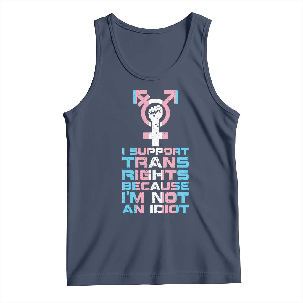 Trans Ally Tank Top Transgender Pride Flag Support TS10 Navy Print Your Wear