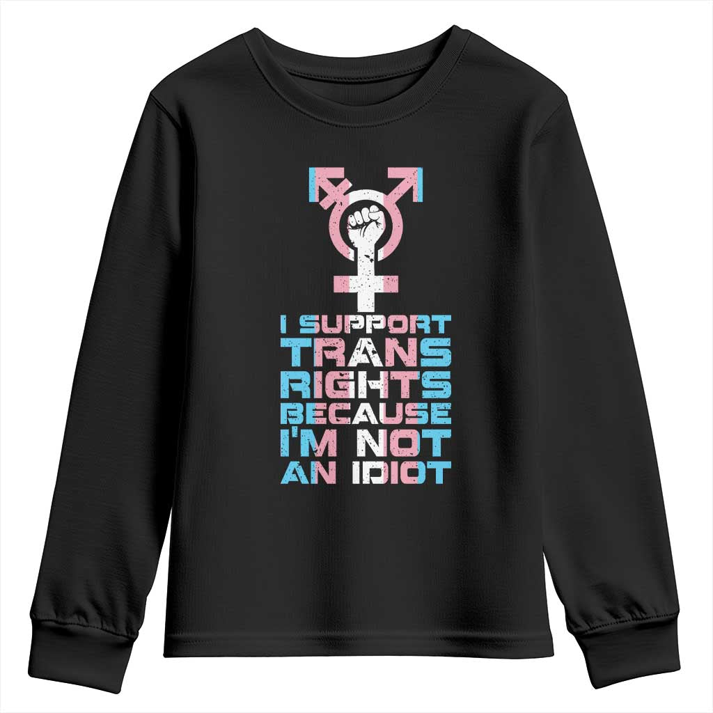 Trans Ally Youth Sweatshirt Transgender Pride Flag Support TS10 Black Print Your Wear