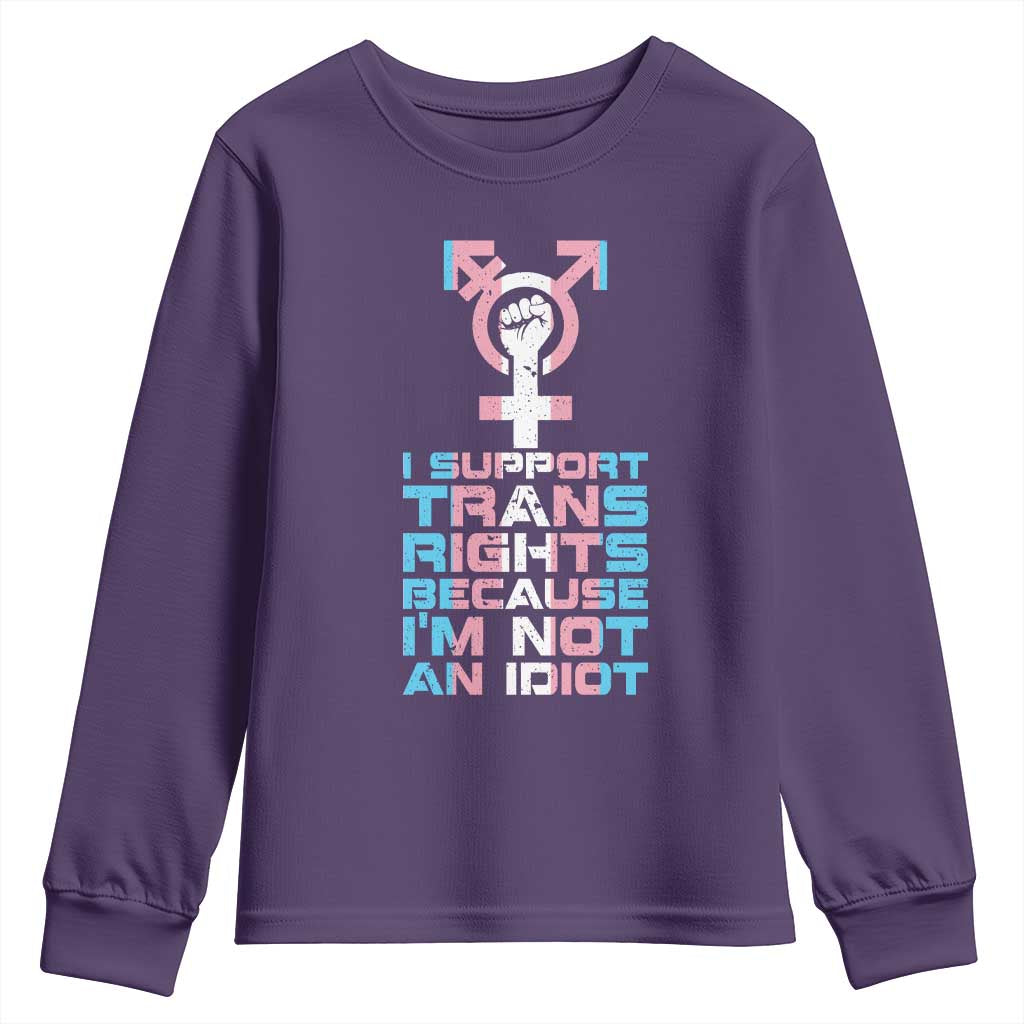 Trans Ally Youth Sweatshirt Transgender Pride Flag Support TS10 Purple Print Your Wear