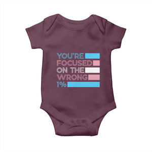 Trans Rights Baby Onesie Transgender LGBTQ Queer Pride Ally Social Justice TS10 Maroon Print Your Wear