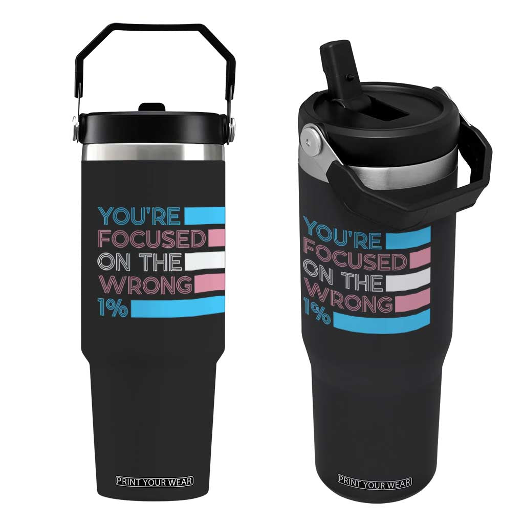 Trans Rights Flip Straw Tumbler Transgender LGBTQ Queer Pride Ally Social Justice TS10 One Size: 30 oz Black Print Your Wear