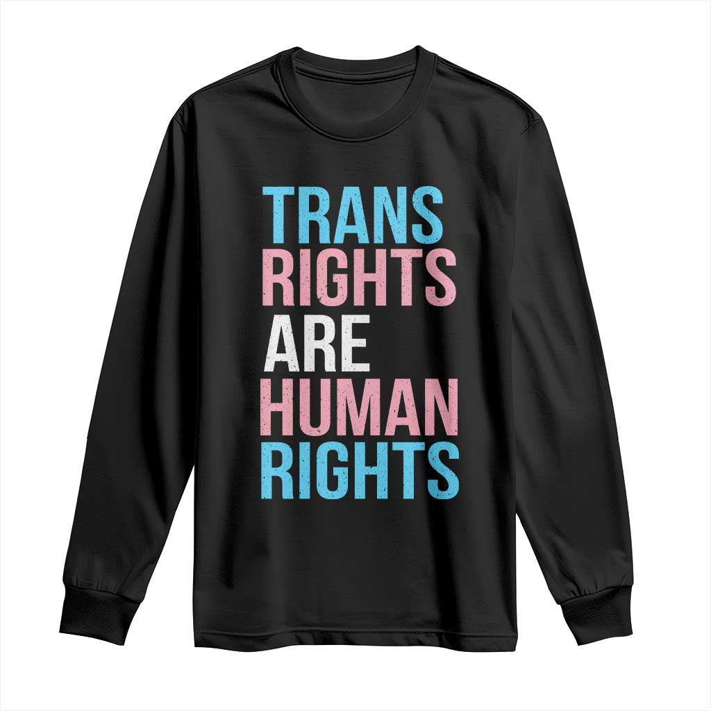 Trans Rights Long Sleeve Shirt Human Rights Transgender Pride Gender Equality TS10 Black Print Your Wear