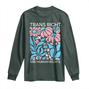 Trans Rights Long Sleeve Shirt Protect Trans Social Justice LGBT TS10 Dark Forest Green Print Your Wear
