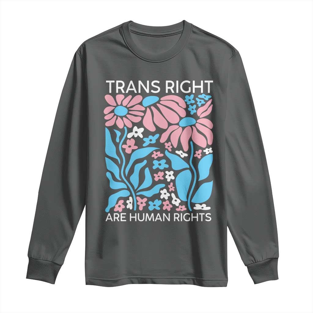 Trans Rights Long Sleeve Shirt Protect Trans Social Justice LGBT TS10 Dark Heather Print Your Wear