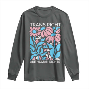 Trans Rights Long Sleeve Shirt Protect Trans Social Justice LGBT TS10 Dark Heather Print Your Wear