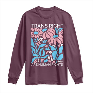 Trans Rights Long Sleeve Shirt Protect Trans Social Justice LGBT TS10 Maroon Print Your Wear