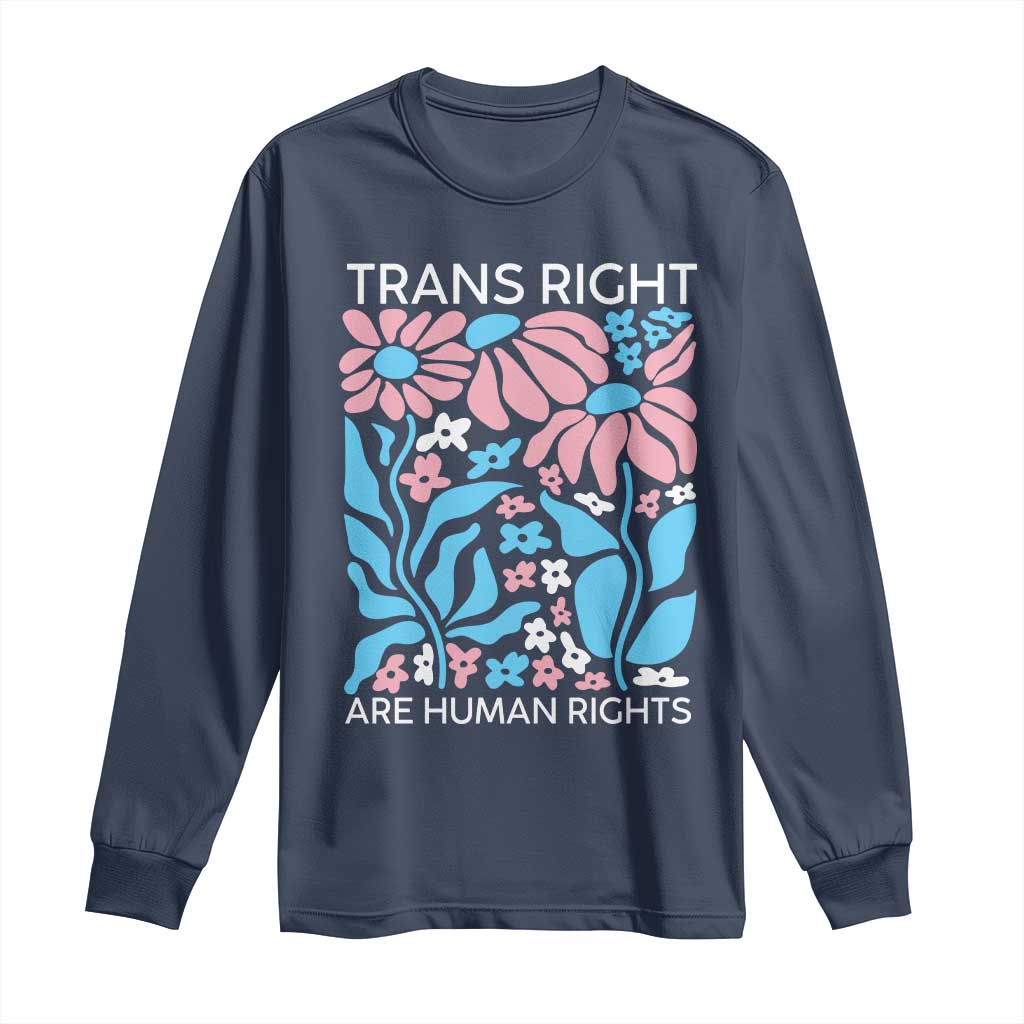 Trans Rights Long Sleeve Shirt Protect Trans Social Justice LGBT TS10 Navy Print Your Wear
