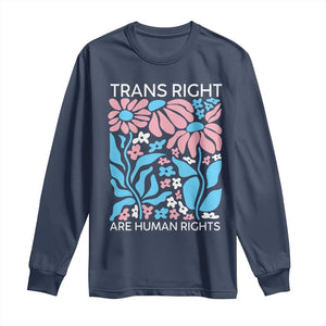 Trans Rights Long Sleeve Shirt Protect Trans Social Justice LGBT TS10 Navy Print Your Wear