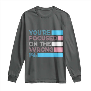Trans Rights Long Sleeve Shirt Transgender LGBTQ Queer Pride Ally Social Justice TS10 Dark Heather Print Your Wear