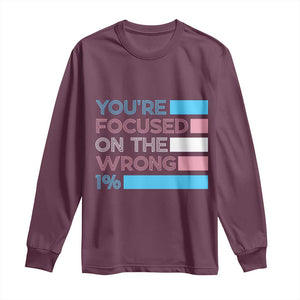 Trans Rights Long Sleeve Shirt Transgender LGBTQ Queer Pride Ally Social Justice TS10 Maroon Print Your Wear