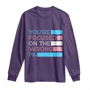 Trans Rights Long Sleeve Shirt Transgender LGBTQ Queer Pride Ally Social Justice TS10 Purple Print Your Wear