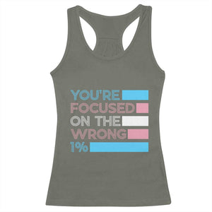 Trans Rights Racerback Tank Top Transgender LGBTQ Queer Pride Ally Social Justice TS10 Military Green Print Your Wear