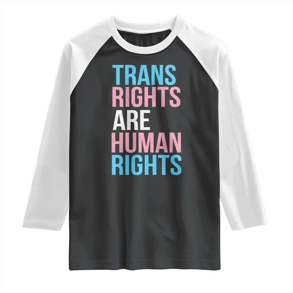 Trans Rights Raglan Shirt Human Rights Transgender Pride Gender Equality TS10 Black White Print Your Wear