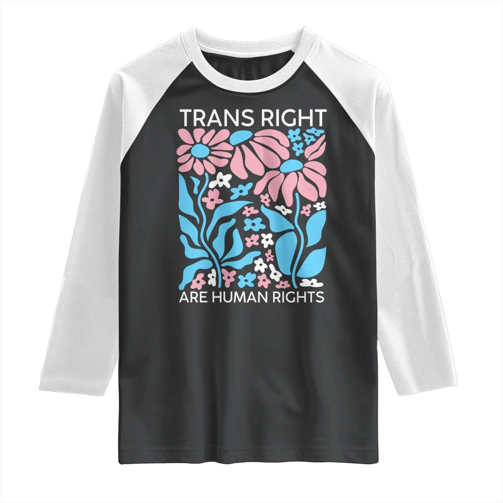 Trans Rights Raglan Shirt Protect Trans Social Justice LGBT TS10 Black White Print Your Wear