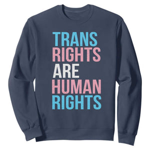 Trans Rights Sweatshirt Human Rights Transgender Pride Gender Equality TS10 Navy Print Your Wear