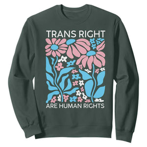 Trans Rights Sweatshirt Protect Trans Social Justice LGBT TS10 Dark Forest Green Print Your Wear