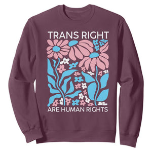 Trans Rights Sweatshirt Protect Trans Social Justice LGBT TS10 Maroon Print Your Wear