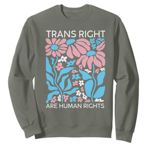 Trans Rights Sweatshirt Protect Trans Social Justice LGBT TS10 Military Green Print Your Wear