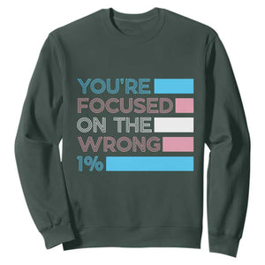 Trans Rights Sweatshirt Transgender LGBTQ Queer Pride Ally Social Justice TS10 Dark Forest Green Print Your Wear