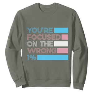 Trans Rights Sweatshirt Transgender LGBTQ Queer Pride Ally Social Justice TS10 Military Green Print Your Wear