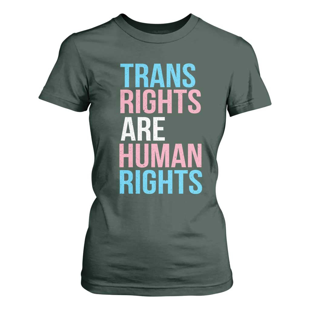 Trans Rights T Shirt For Women Human Rights Transgender Pride Gender Equality TS10 Dark Forest Green Print Your Wear