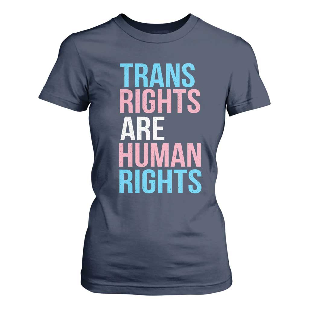 Trans Rights T Shirt For Women Human Rights Transgender Pride Gender Equality TS10 Navy Print Your Wear