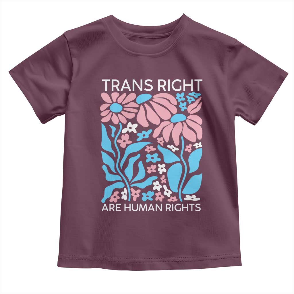 Trans Rights Toddler T Shirt Protect Trans Social Justice LGBT TS10 Maroon Print Your Wear