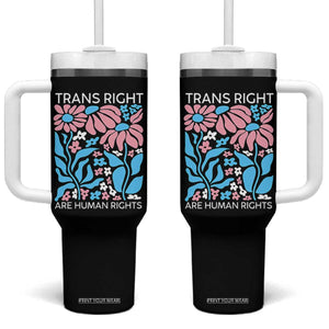 Trans Rights Tumbler With Handle Protect Trans Social Justice LGBT TS10 One Size: 40 oz Black Print Your Wear
