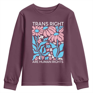 Trans Rights Youth Sweatshirt Protect Trans Social Justice LGBT TS10 Maroon Print Your Wear