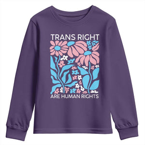 Trans Rights Youth Sweatshirt Protect Trans Social Justice LGBT TS10 Purple Print Your Wear