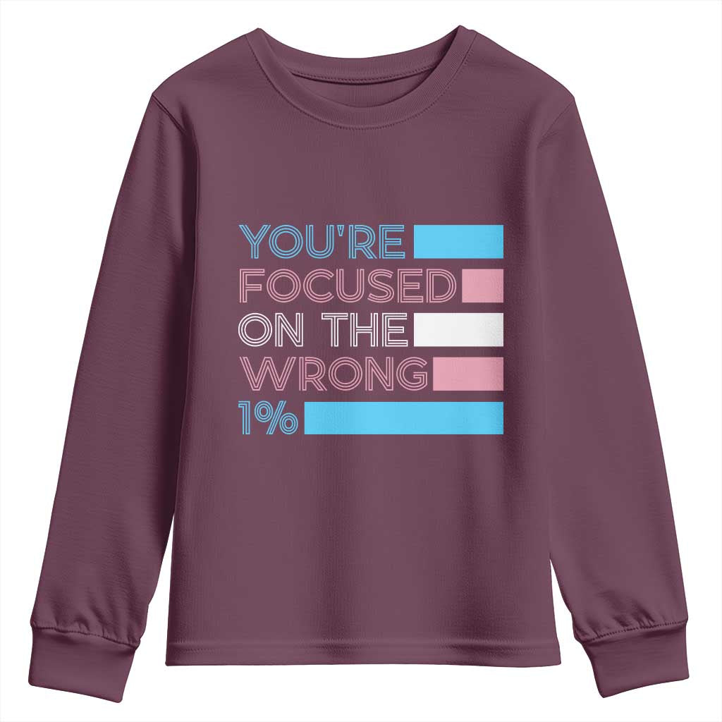 Trans Rights Youth Sweatshirt Transgender LGBTQ Queer Pride Ally Social Justice TS10 Maroon Print Your Wear