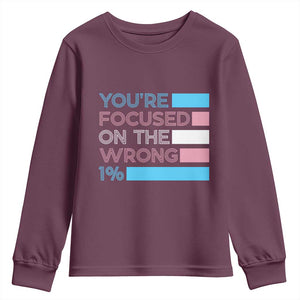 Trans Rights Youth Sweatshirt Transgender LGBTQ Queer Pride Ally Social Justice TS10 Maroon Print Your Wear