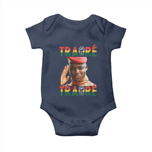 Traoré 2025 Baby Onesie African President Burkina Faso TS02 Navy Print Your Wear