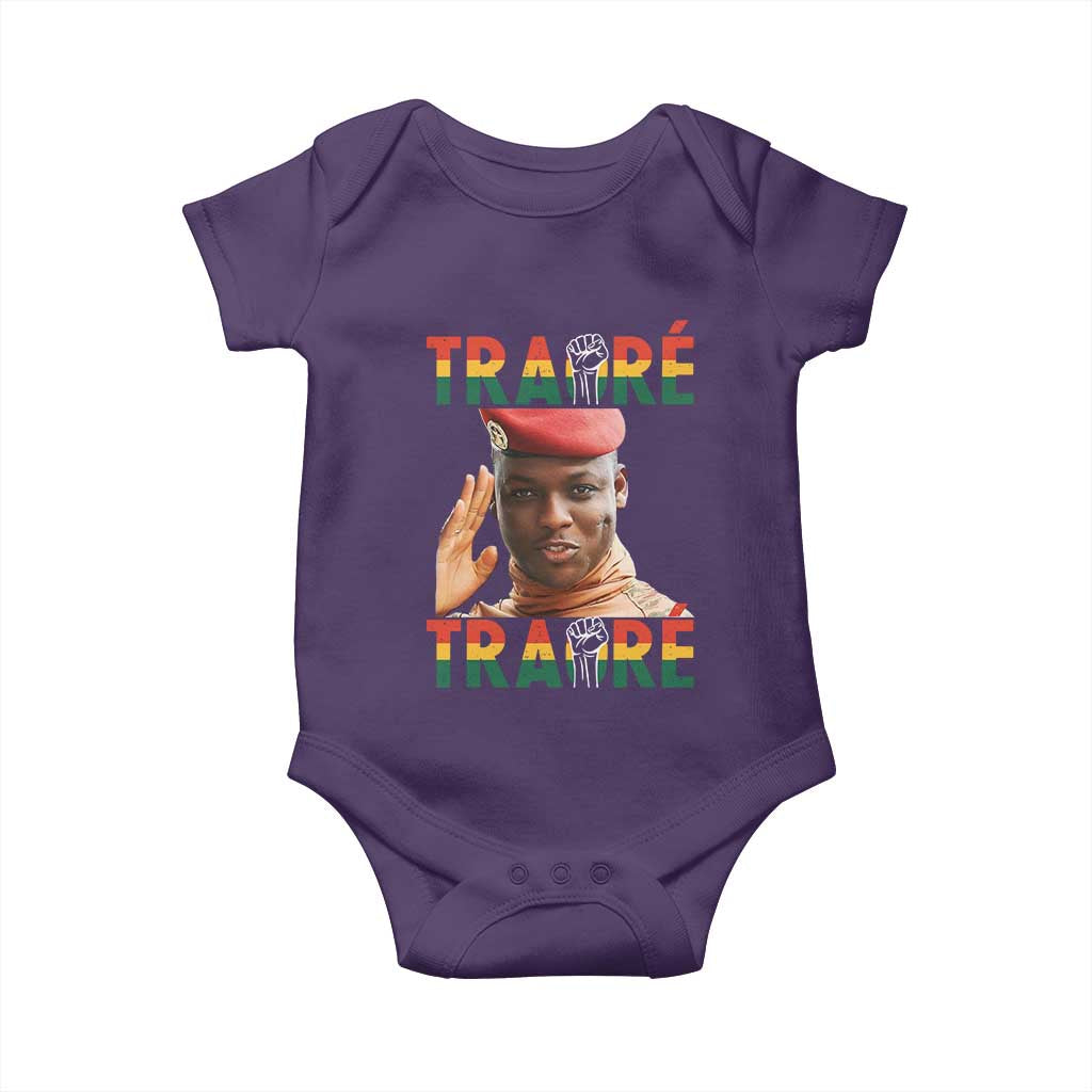 Traoré 2025 Baby Onesie African President Burkina Faso TS02 Purple Print Your Wear